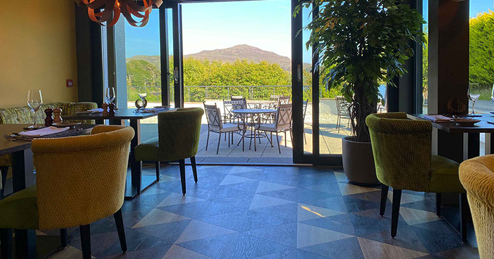 Enjoy stunning sea views from Taransay House Luxury Bed and Breakfast restaurant