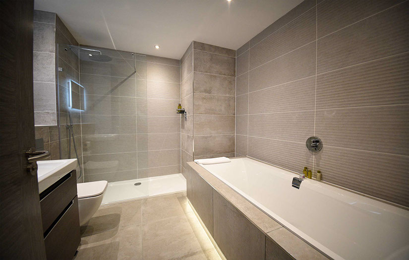 Enjoy spacious modern bathrooms at Taransay House Luxury accommodation in Portree