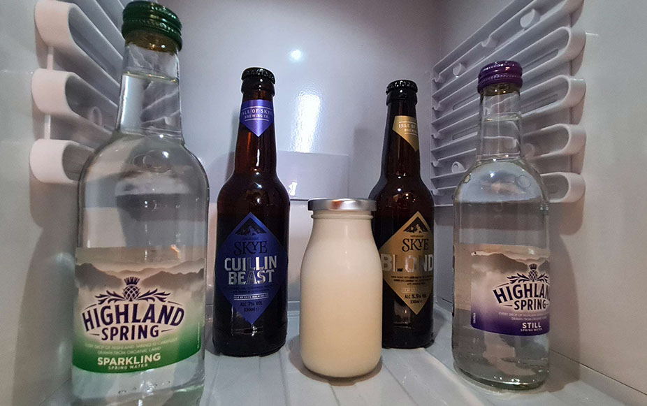 Taransay House Luxury Bed and Breakfast Accommodation in Portree offers guests Skye Ale including bottled water