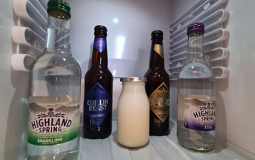 Taransay House Luxury Bed and Breakfast Accommodation in Portree offers guests Skye Ale including bottled water